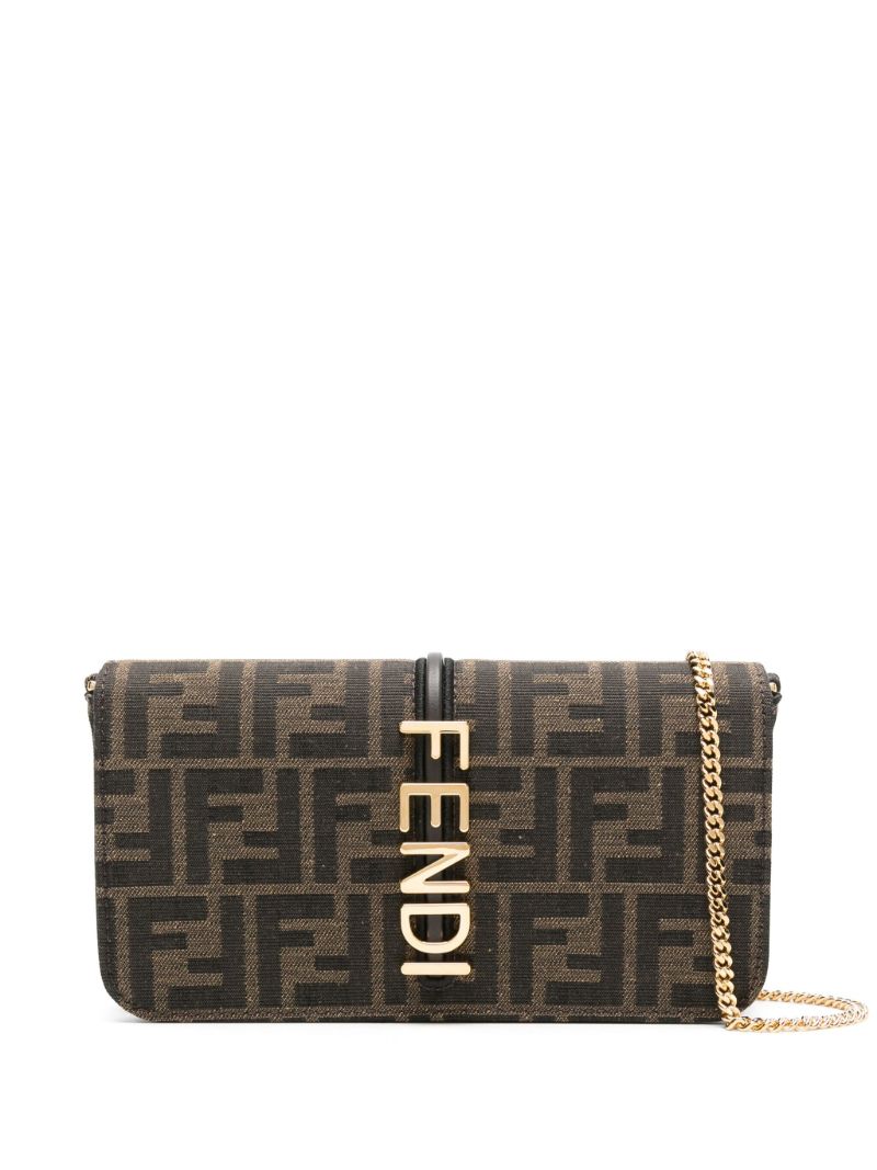 Brown Fendigraphy Clutch Bag