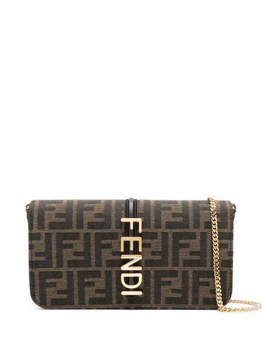 Brown Fendigraphy Clutch Bag