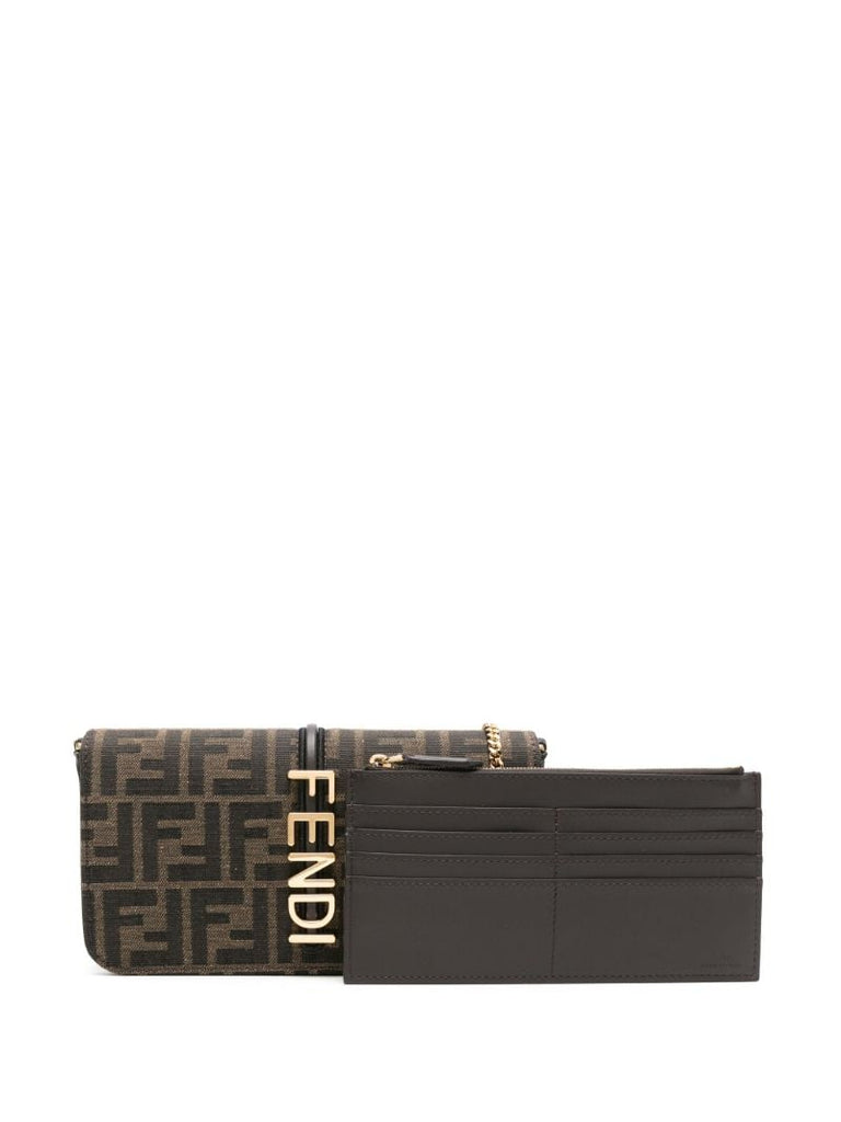 Brown Fendigraphy Clutch Bag