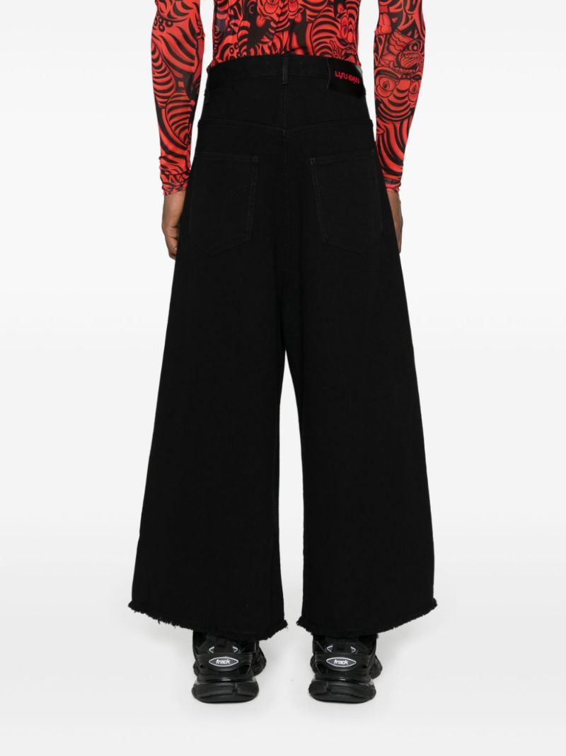 Black Mid-rise Wide-leg Jeans