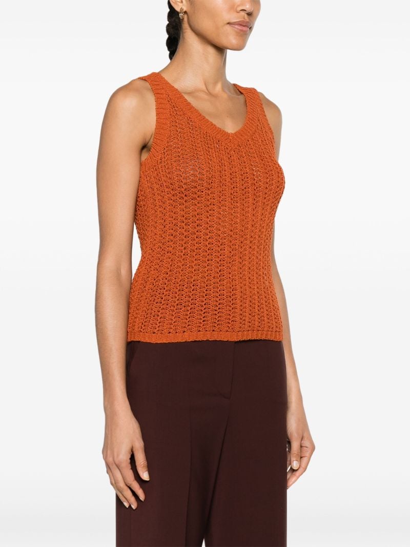Orange Open Knit Tank Top