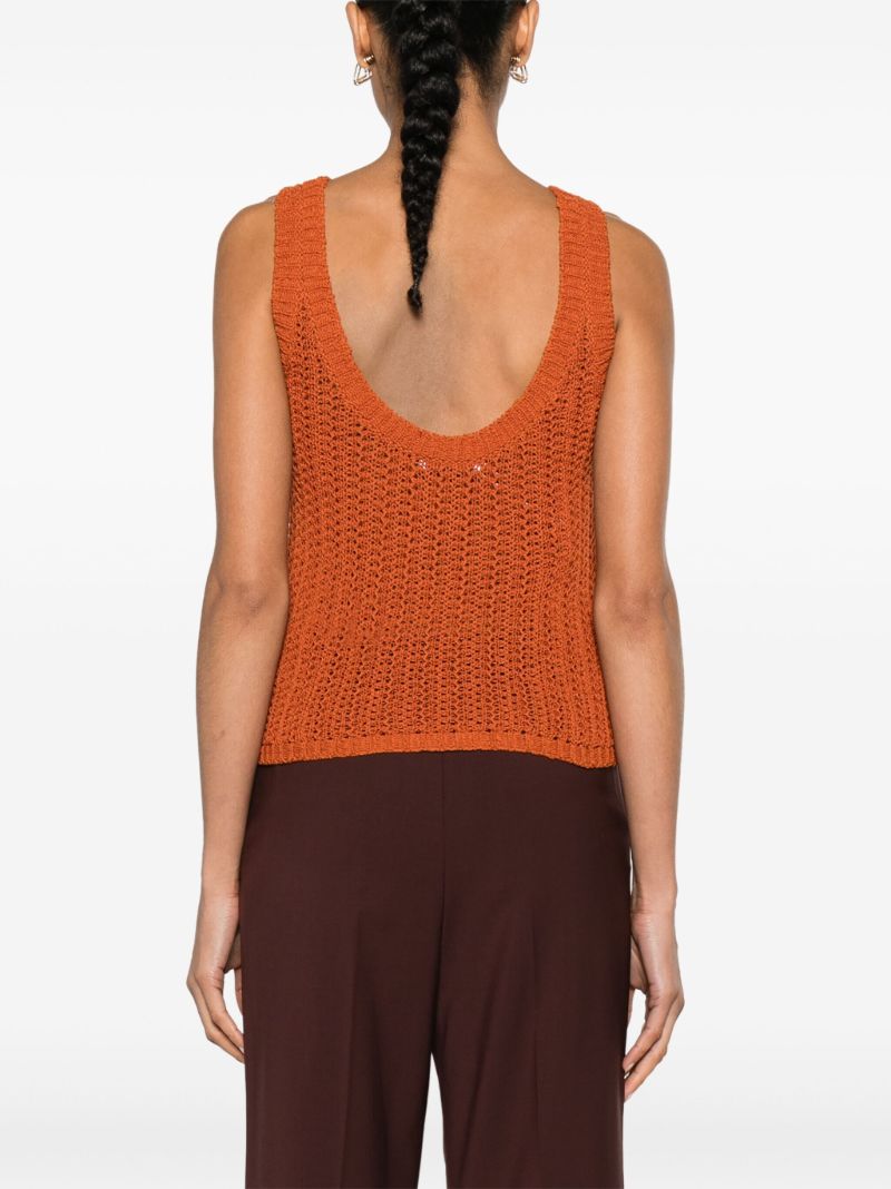 Orange Open Knit Tank Top