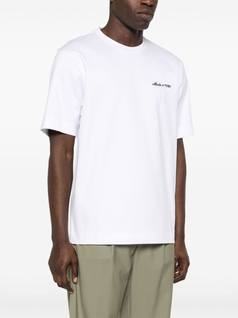 White Logo-embroidered Cotton T-shirt