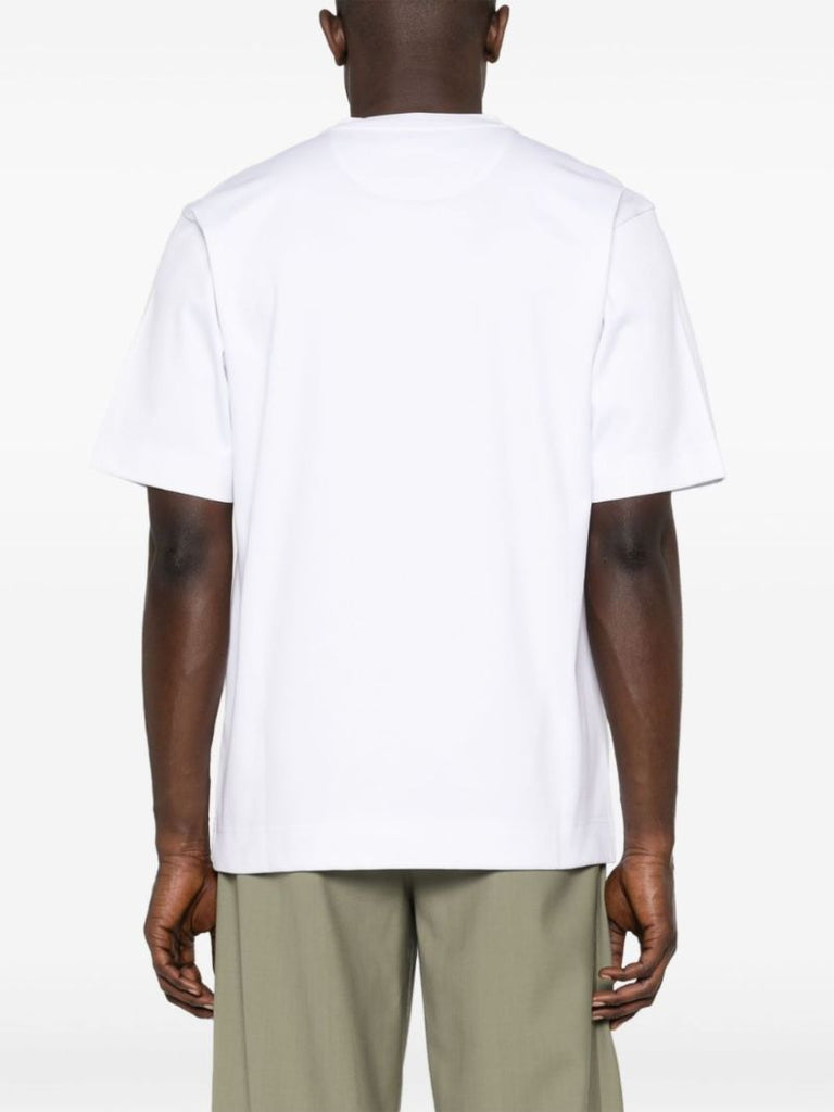 White Logo-embroidered Cotton T-shirt