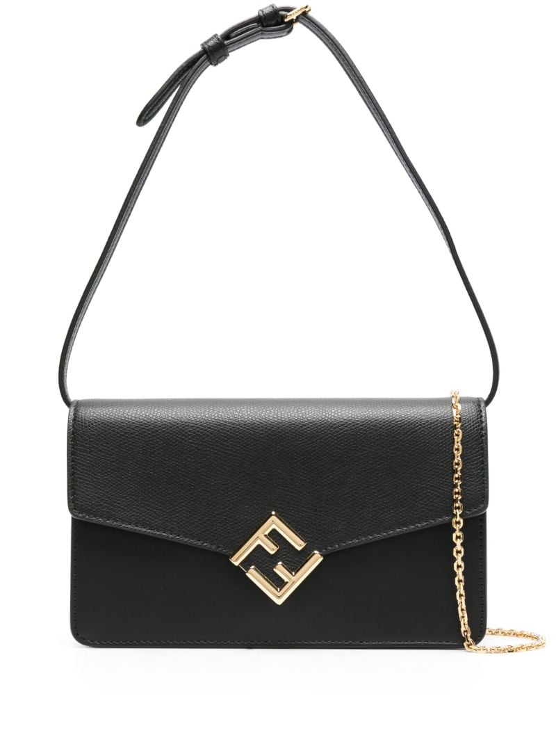 X Stefano Pilati Black Ff Diamonds Leather Clutch Bag
