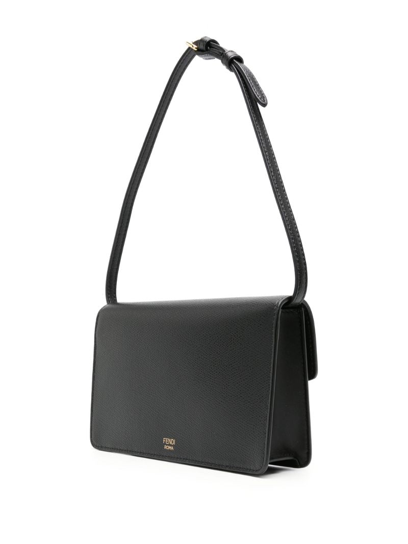 X Stefano Pilati Black Ff Diamonds Leather Clutch Bag