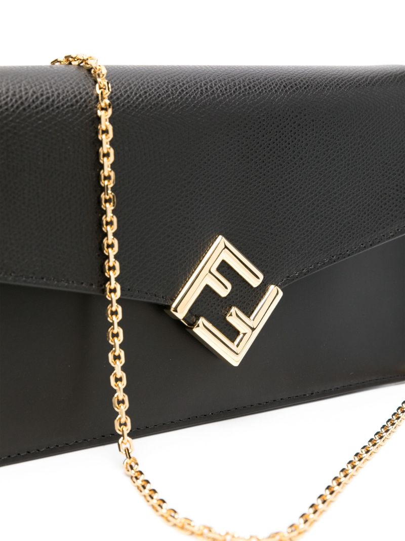 X Stefano Pilati Black Ff Diamonds Leather Clutch Bag