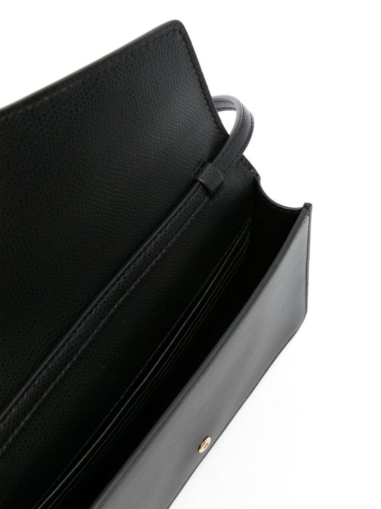 X Stefano Pilati Black Ff Diamonds Leather Clutch Bag