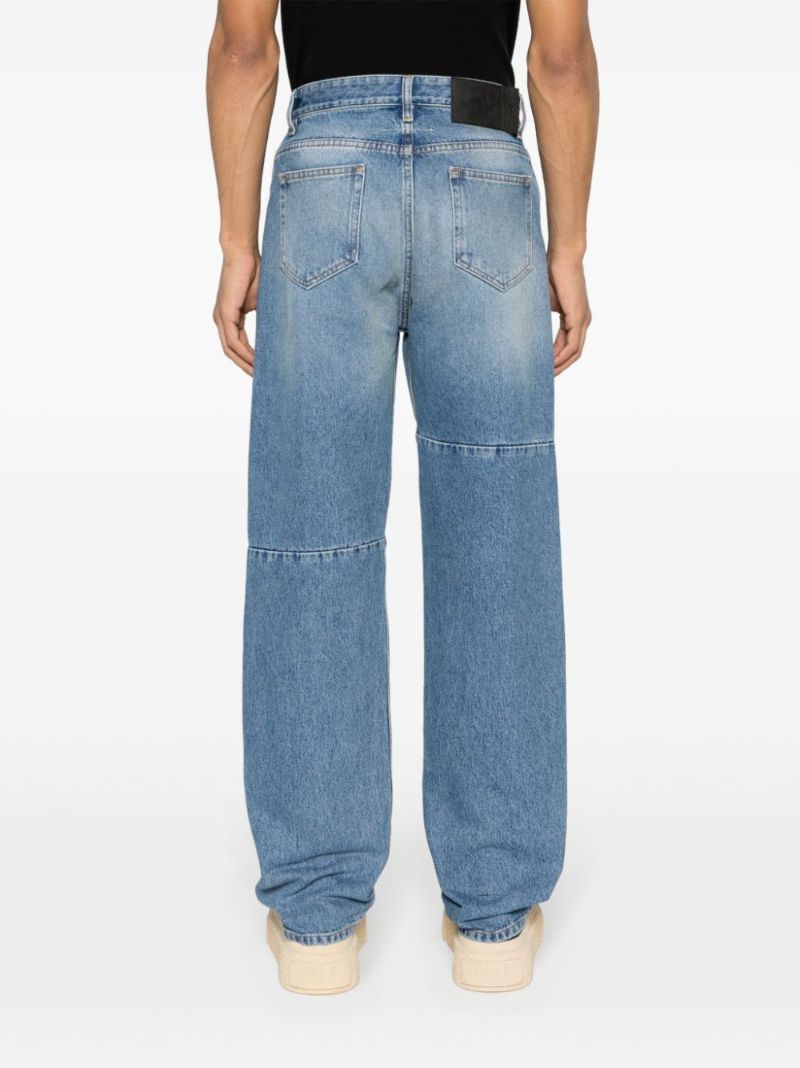 Blue Straight-leg Cotton Jeans
