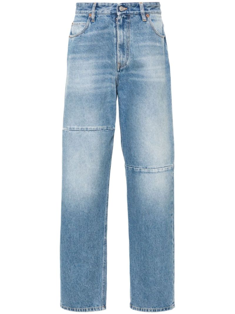 Blue Straight-leg Cotton Jeans