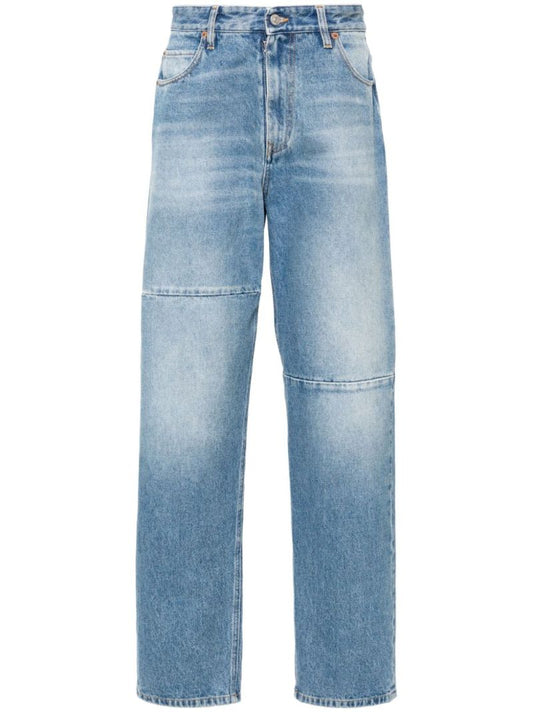 Blue Straight-leg Cotton Jeans