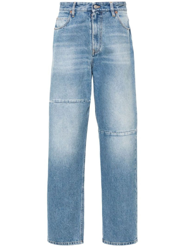 Blue Straight-leg Cotton Jeans