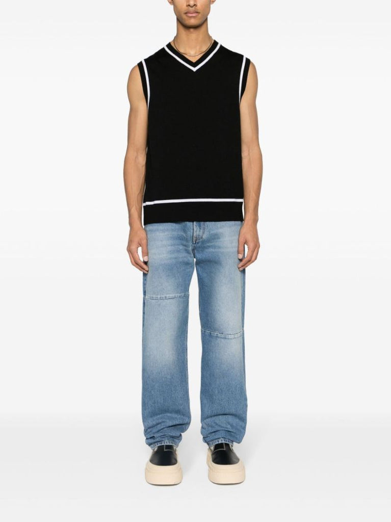 Blue Straight-leg Cotton Jeans