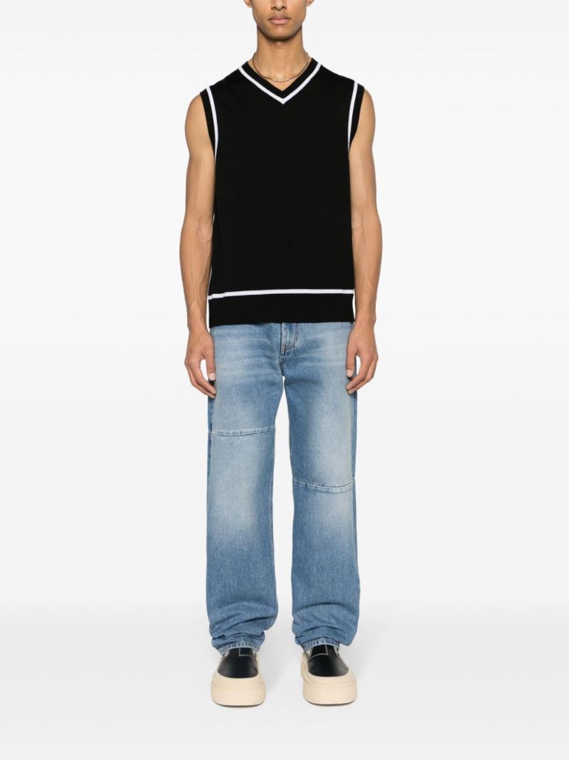 Blue Straight-leg Cotton Jeans