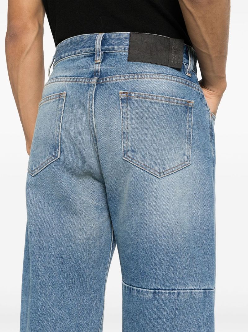 Blue Straight-leg Cotton Jeans