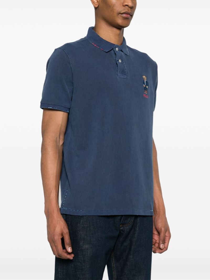 Blue Polo Bear Cotton Polo Shirt