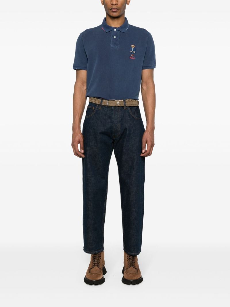 Blue Polo Bear Cotton Polo Shirt