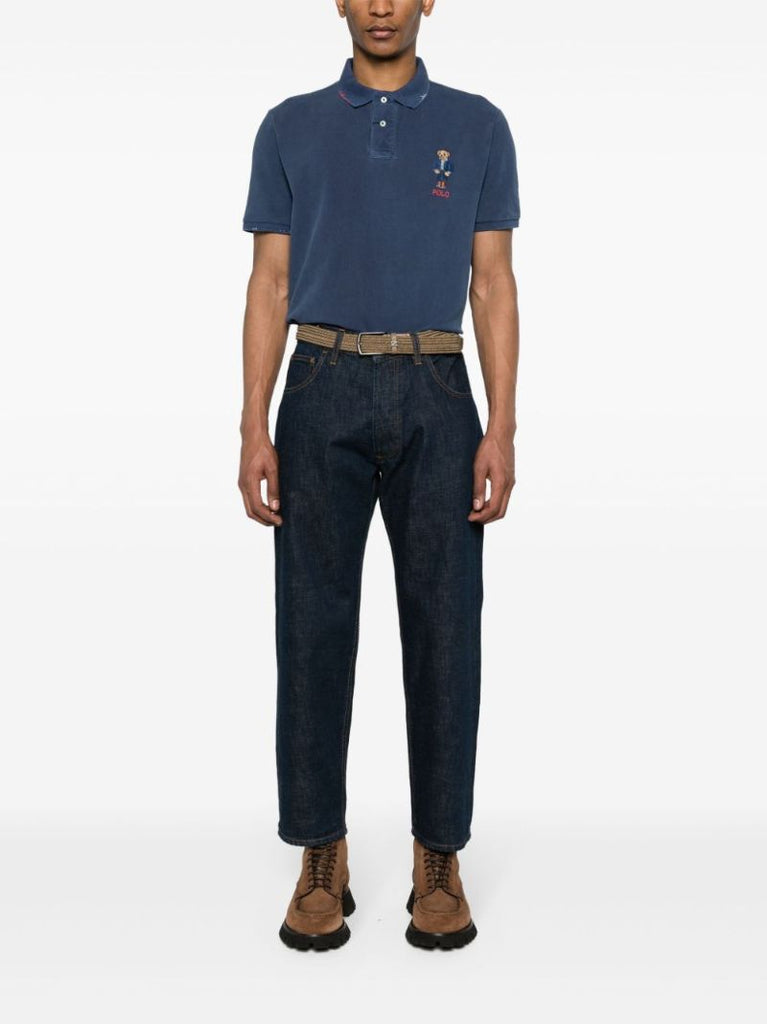Blue Polo Bear Cotton Polo Shirt