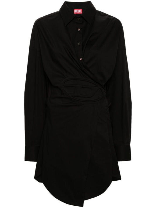 Black D-sizen-n1 Wrap Dress