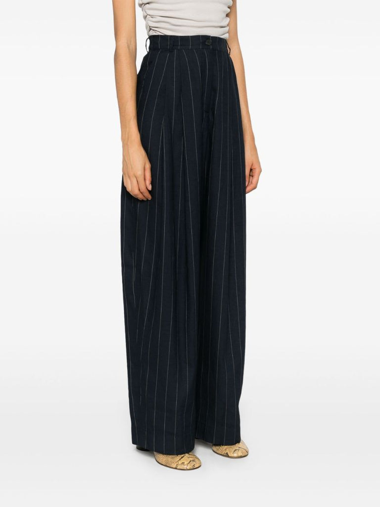Blue Pinstripe Twill Trousers