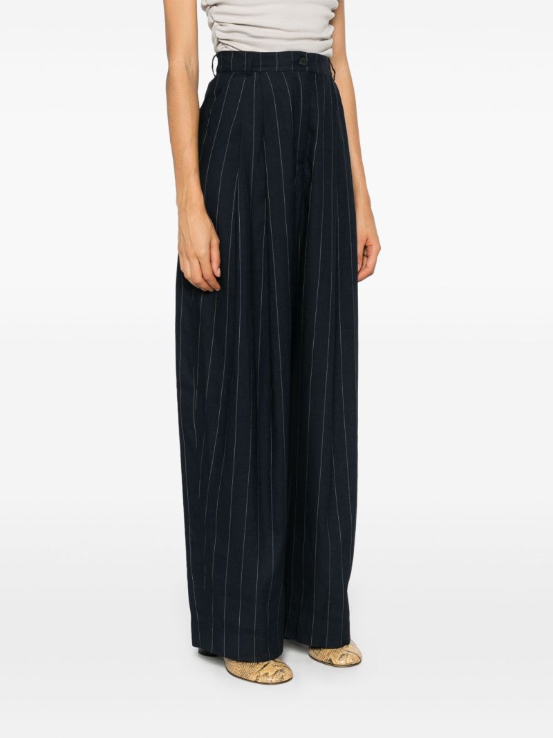 Blue Pinstripe Twill Trousers
