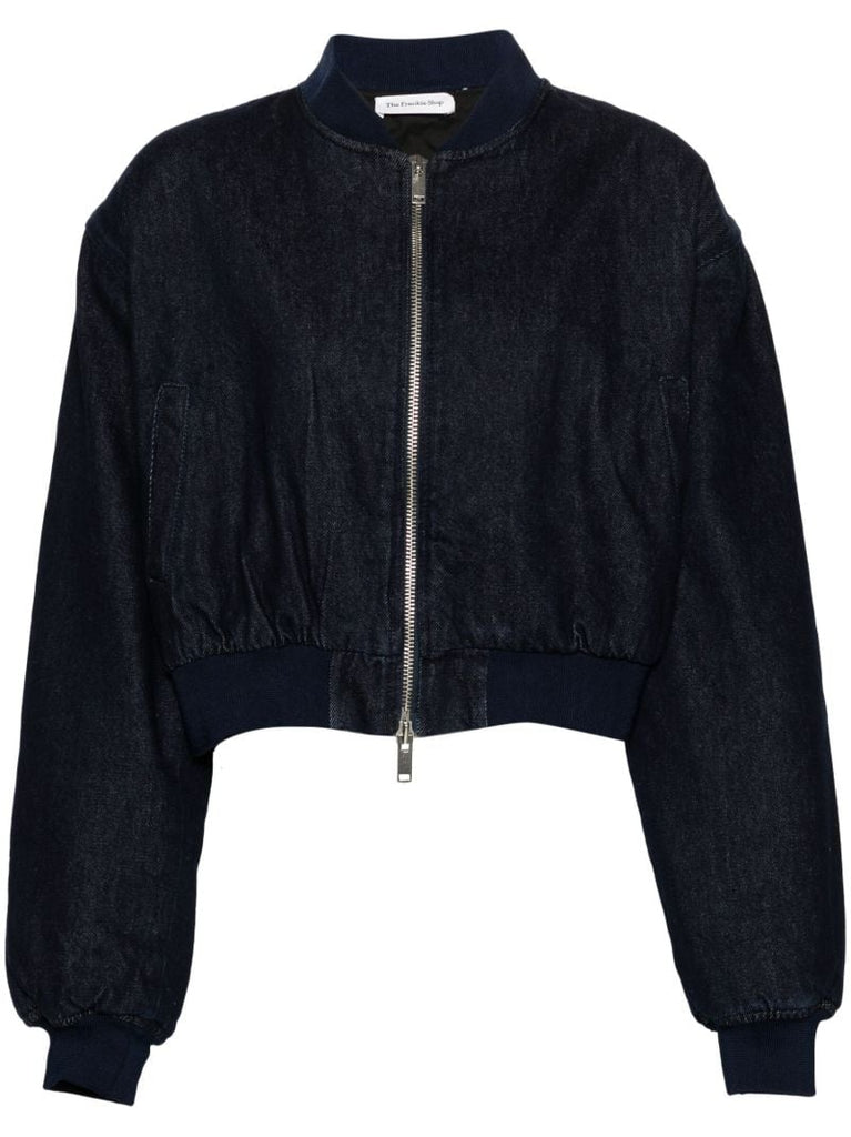 Blue Denim Bomber Jacket