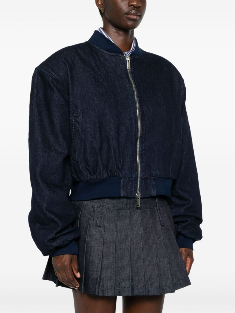 Blue Denim Bomber Jacket