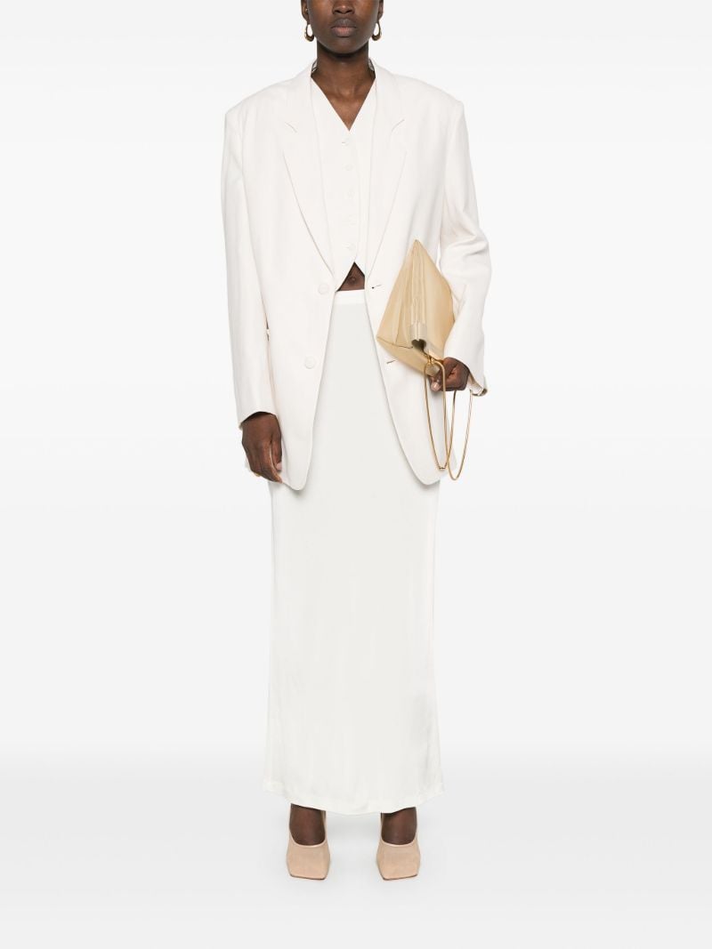 White Twill Single-breasted Blazer