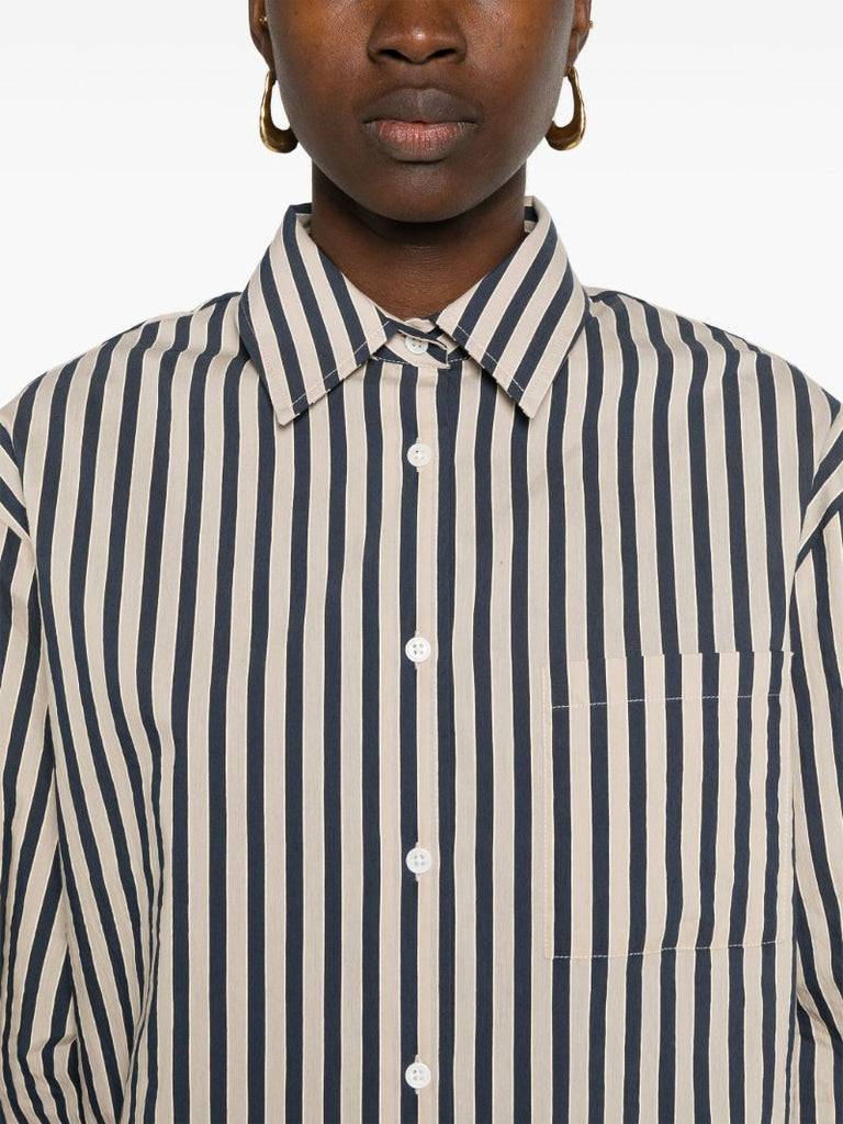 Neutral Striped Button-up Shirt
