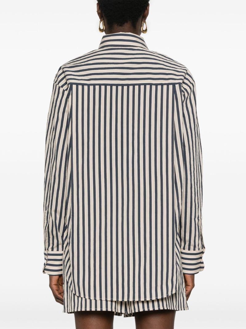 Neutral Striped Button-up Shirt