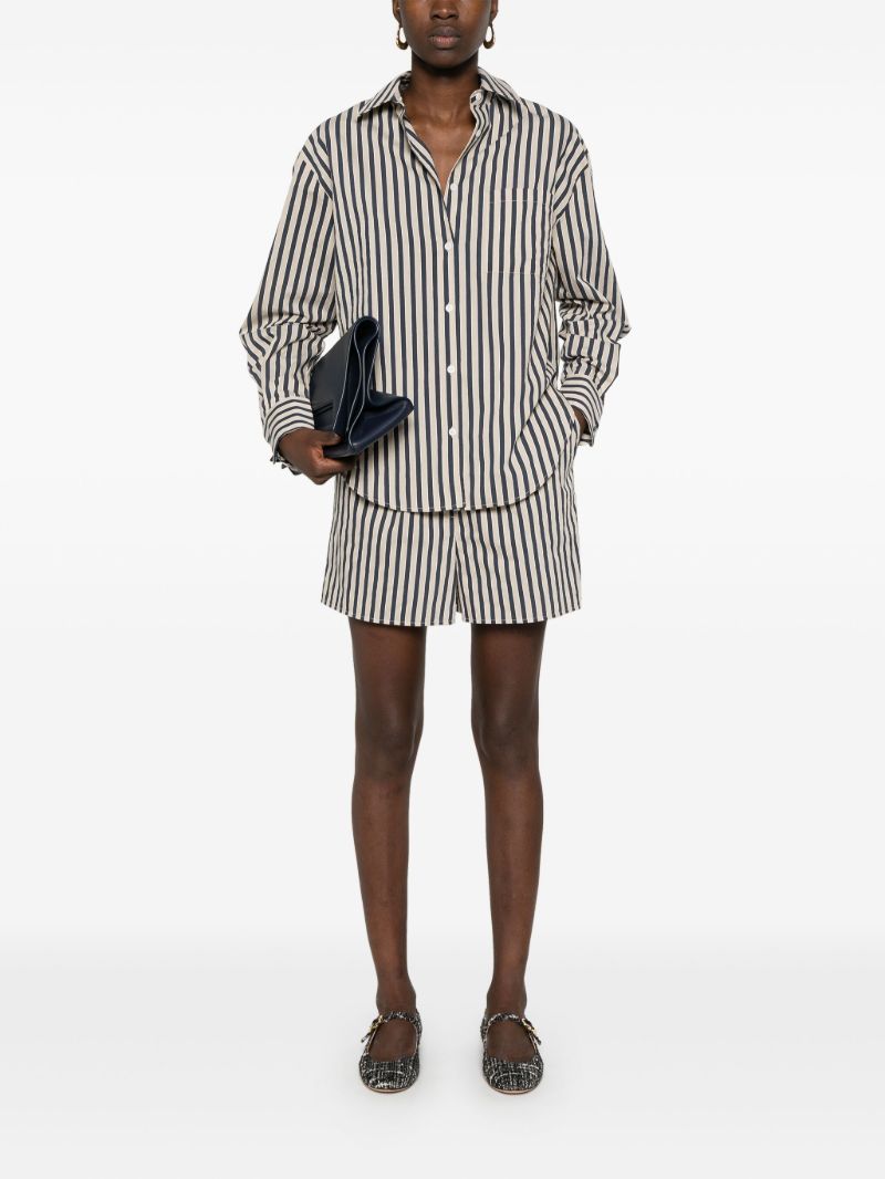 Neutral Striped Button-up Shirt