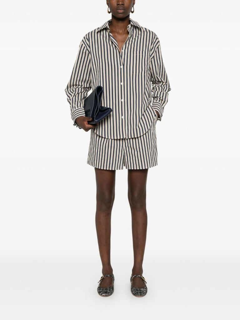 Neutral Striped Button-up Shirt
