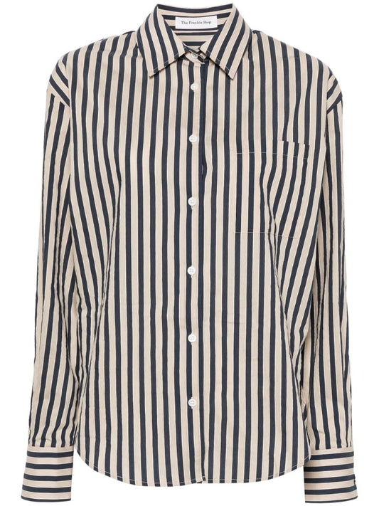 Neutral Striped Button-up Shirt