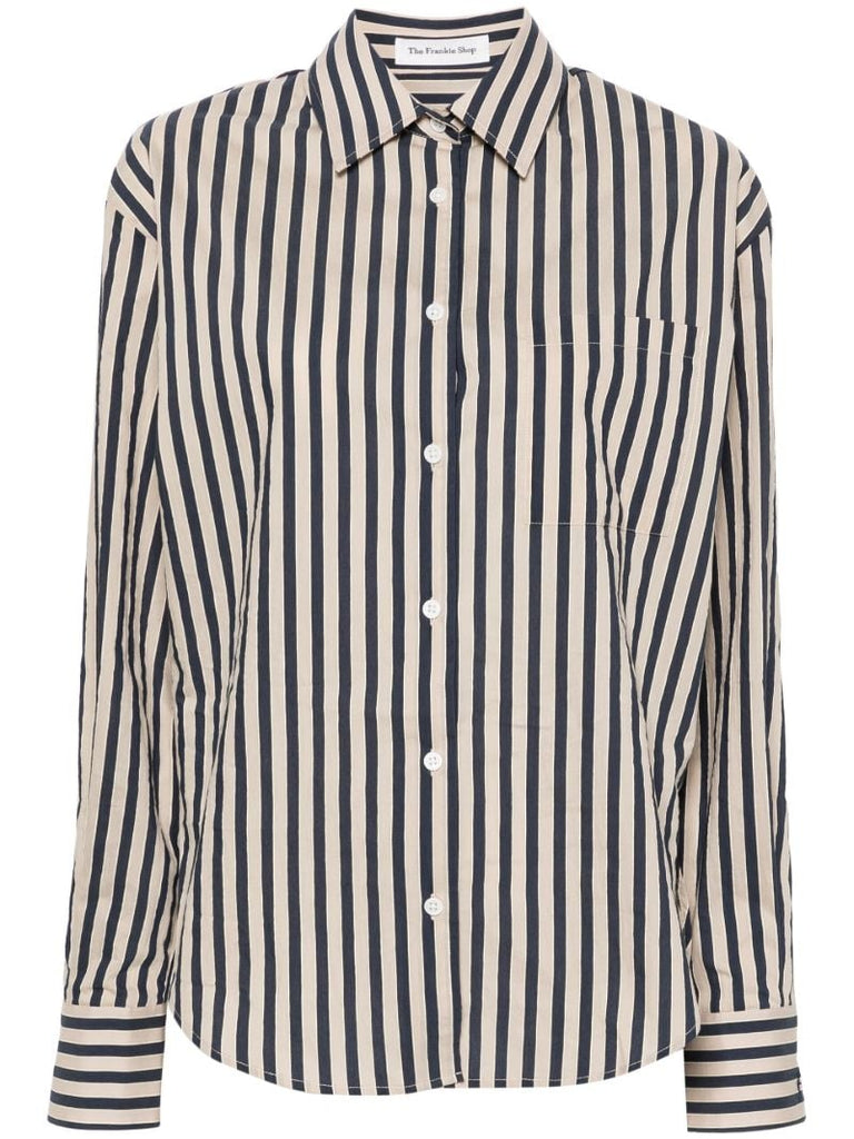 Neutral Striped Button-up Shirt