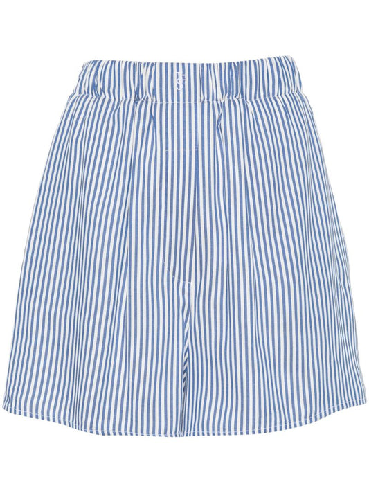 Blue Striped Elasticated-waist Shorts