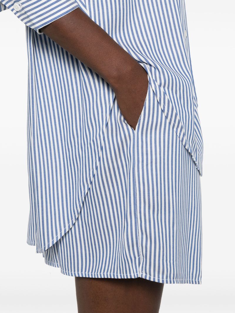 Blue Striped Elasticated-waist Shorts