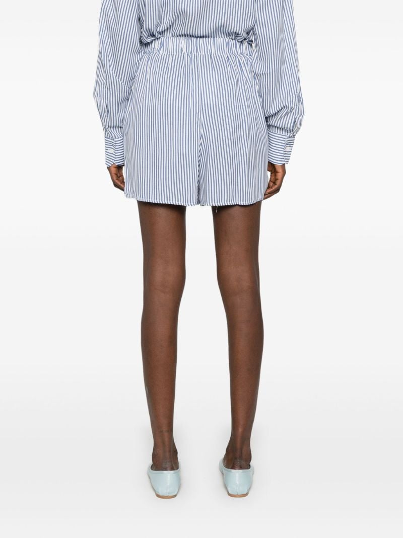Blue Striped Elasticated-waist Shorts
