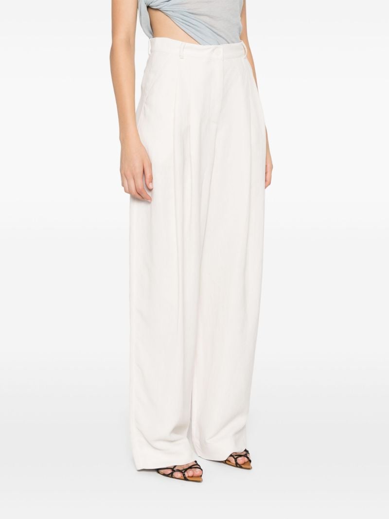 White Twill Tailored Trousers