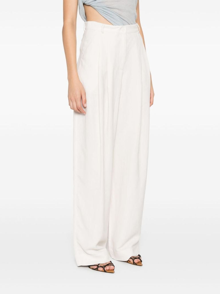 White Twill Tailored Trousers