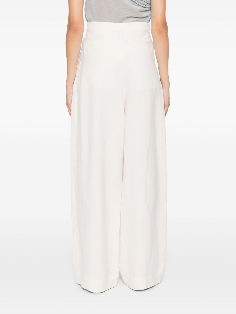 White Twill Tailored Trousers