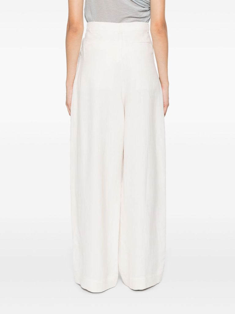 White Twill Tailored Trousers