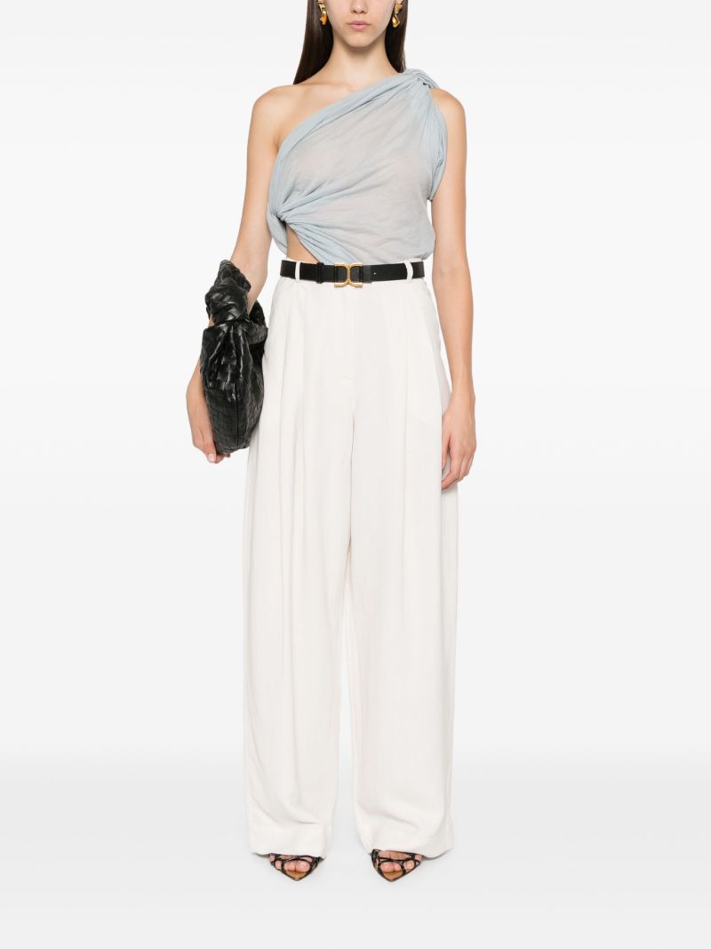 White Twill Tailored Trousers