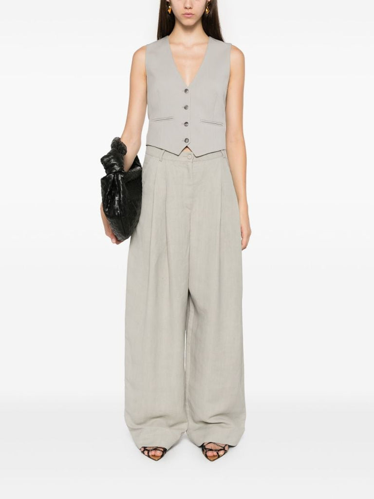 Neutral Twill Tailored Trousers