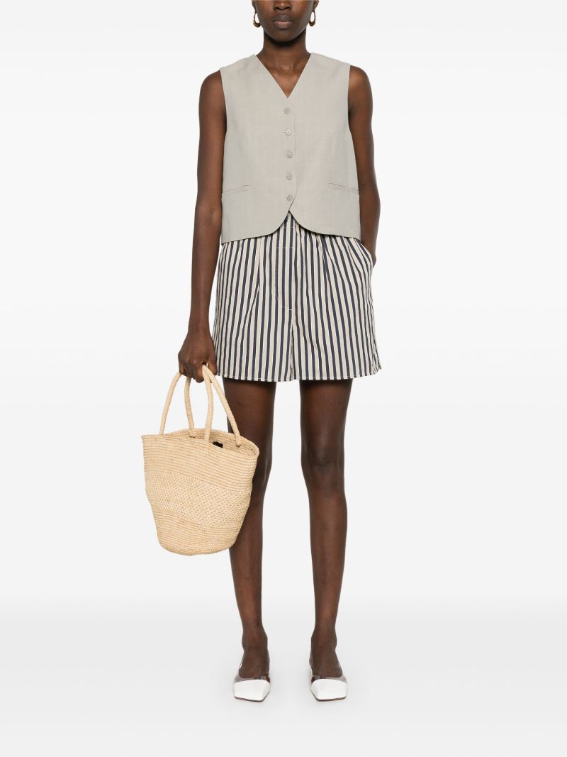 Neutral Twill V-neck Waistcoat