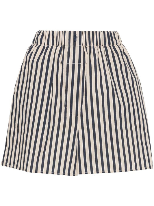 Neutral Striped Elasticated-waist Shorts