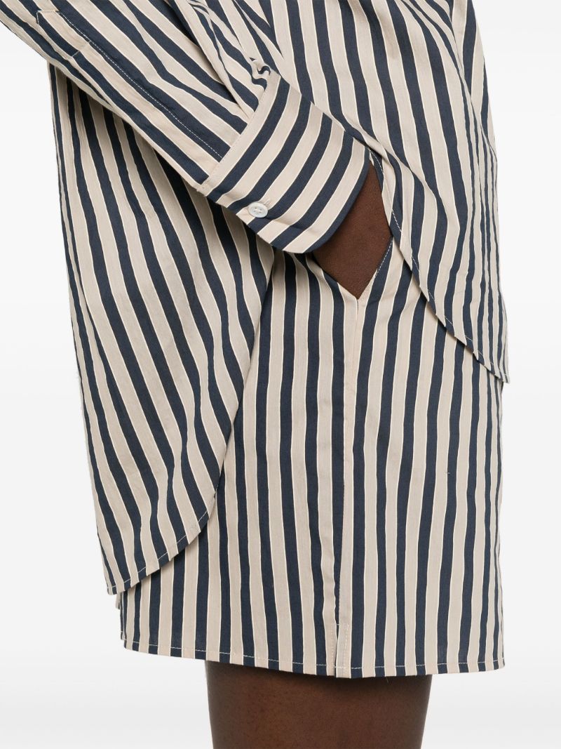 Neutral Striped Elasticated-waist Shorts