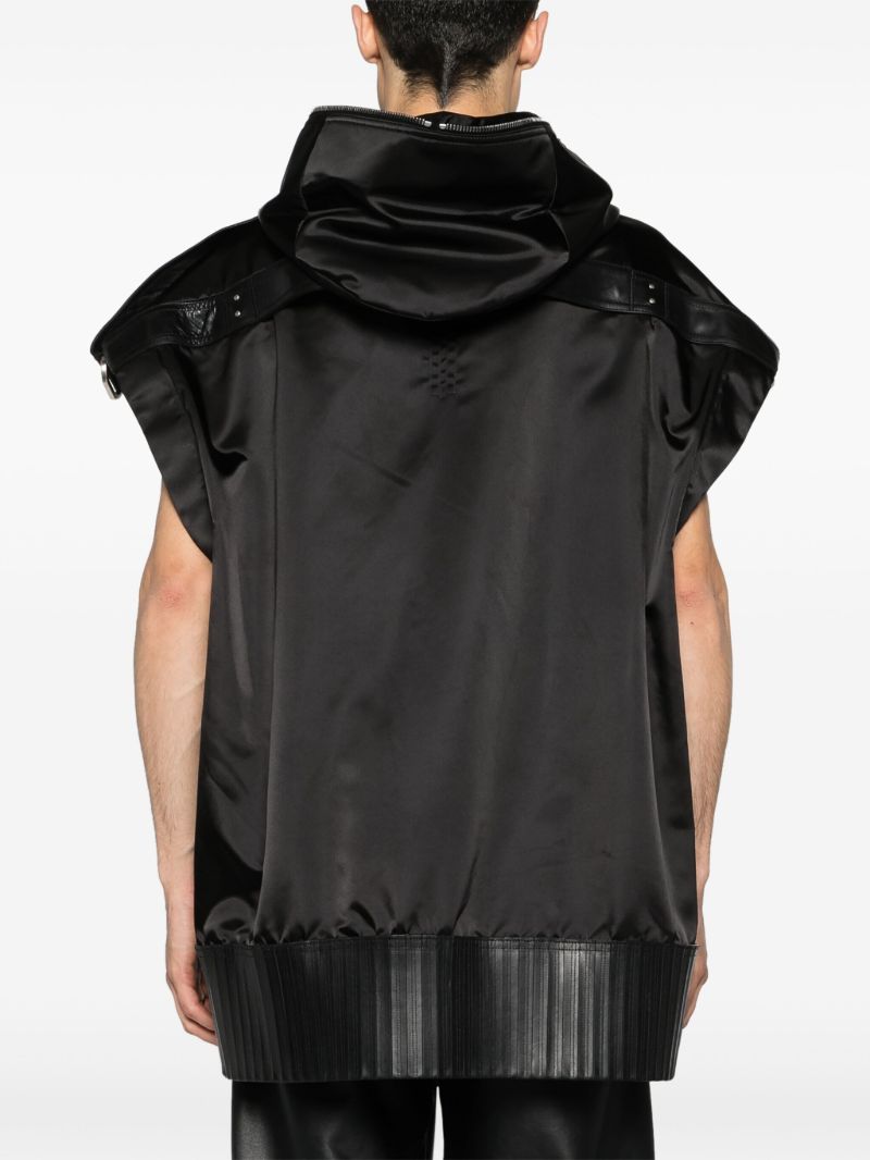 Black Sleeveless EconylÃ_x0082_Â® Hooded Jacket