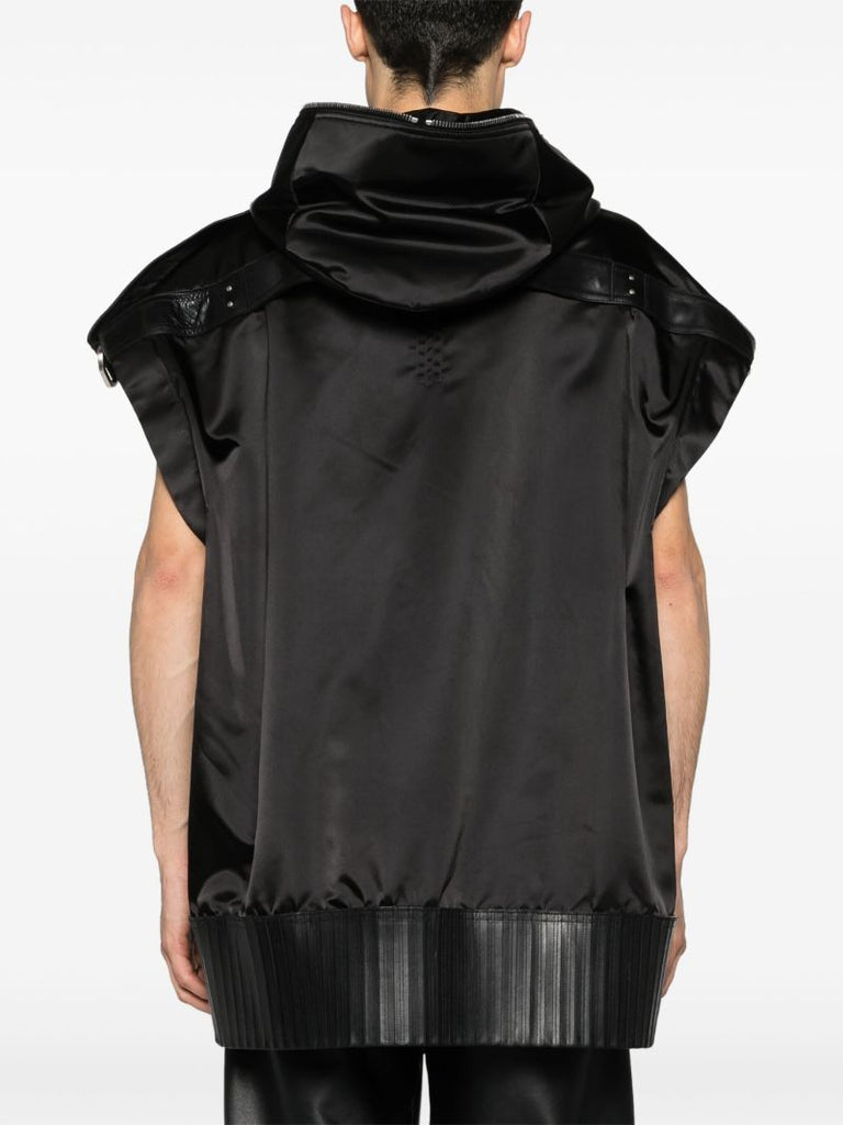Black Sleeveless EconylÃ_x0082_Â® Hooded Jacket