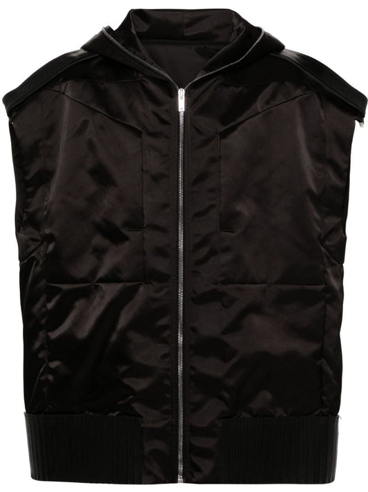 Black Sleeveless EconylÃ_x0082_Â® Hooded Jacket