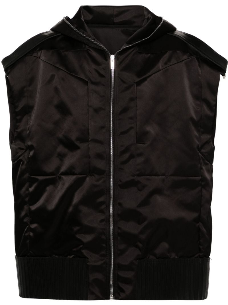 Black Sleeveless EconylÃ_x0082_Â® Hooded Jacket